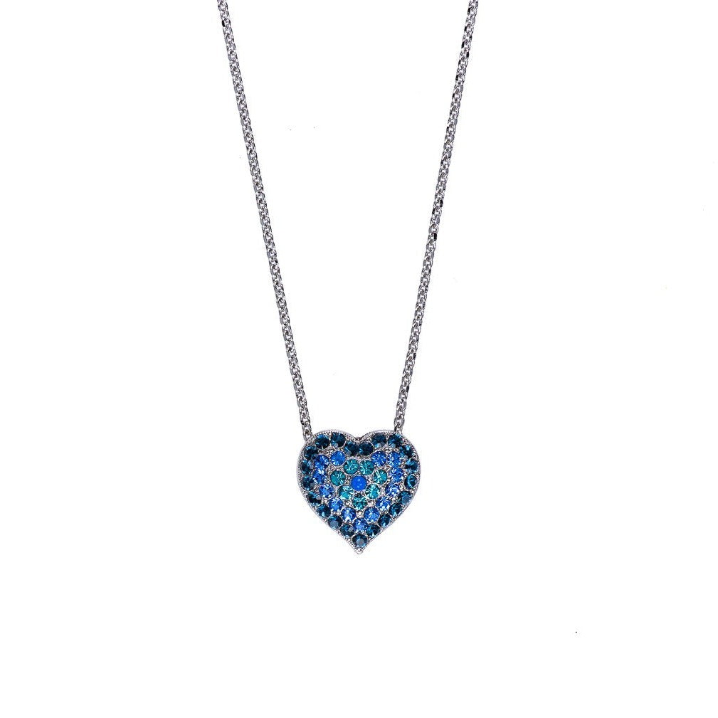 Pavé Heart Pendant Necklace in Sleepytime