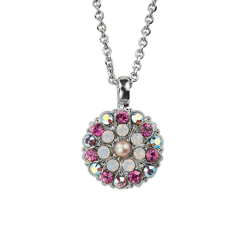 Guardian Angel Pendant Smashing Pink Rhodium Necklace