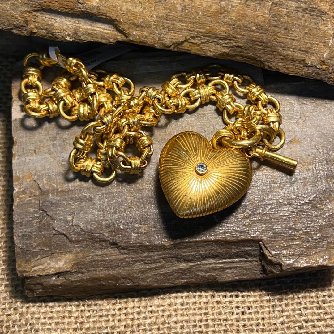 Esme Heart Pendant Link Necklace