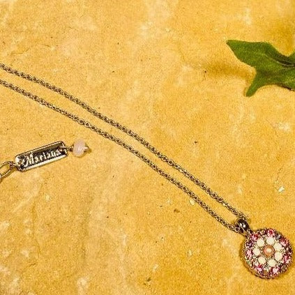 Guardian Angel Pendant Smashing Pink Rhodium Necklace