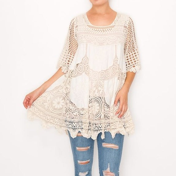 Natural Crocheted Top/Tunic