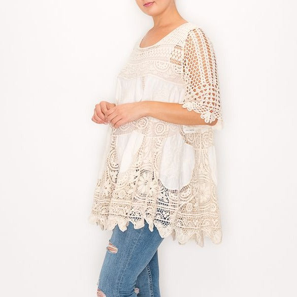 Natural Crocheted Top/Tunic