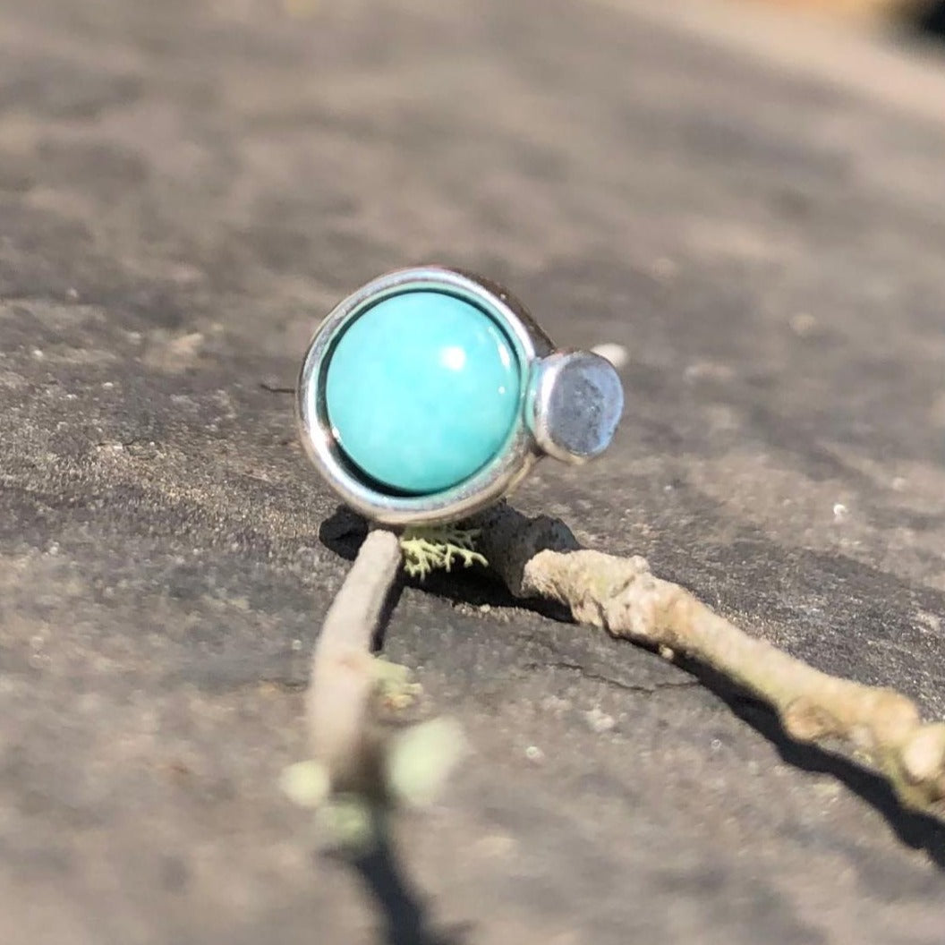 Silver Blue/ Turquiose Stud