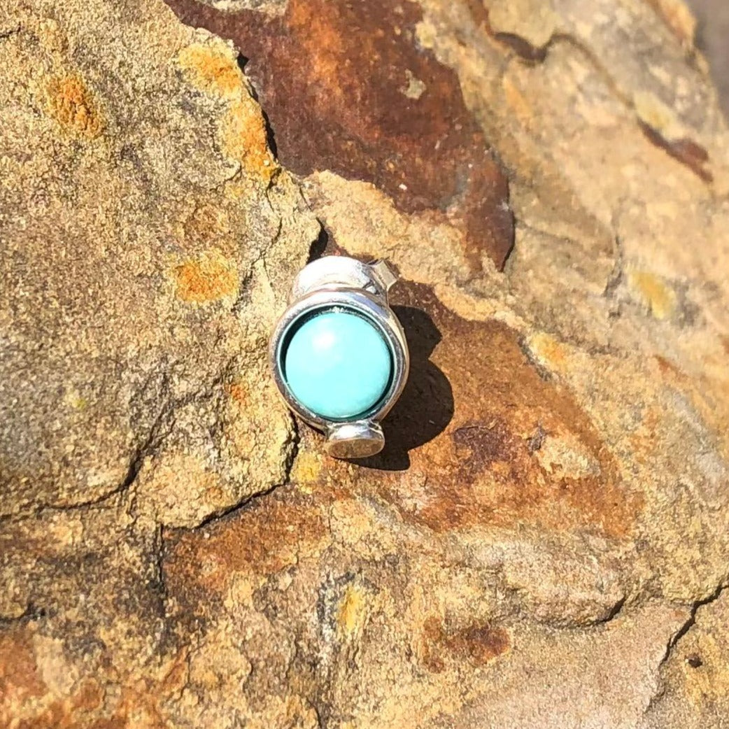 Silver Blue/ Turquiose Stud