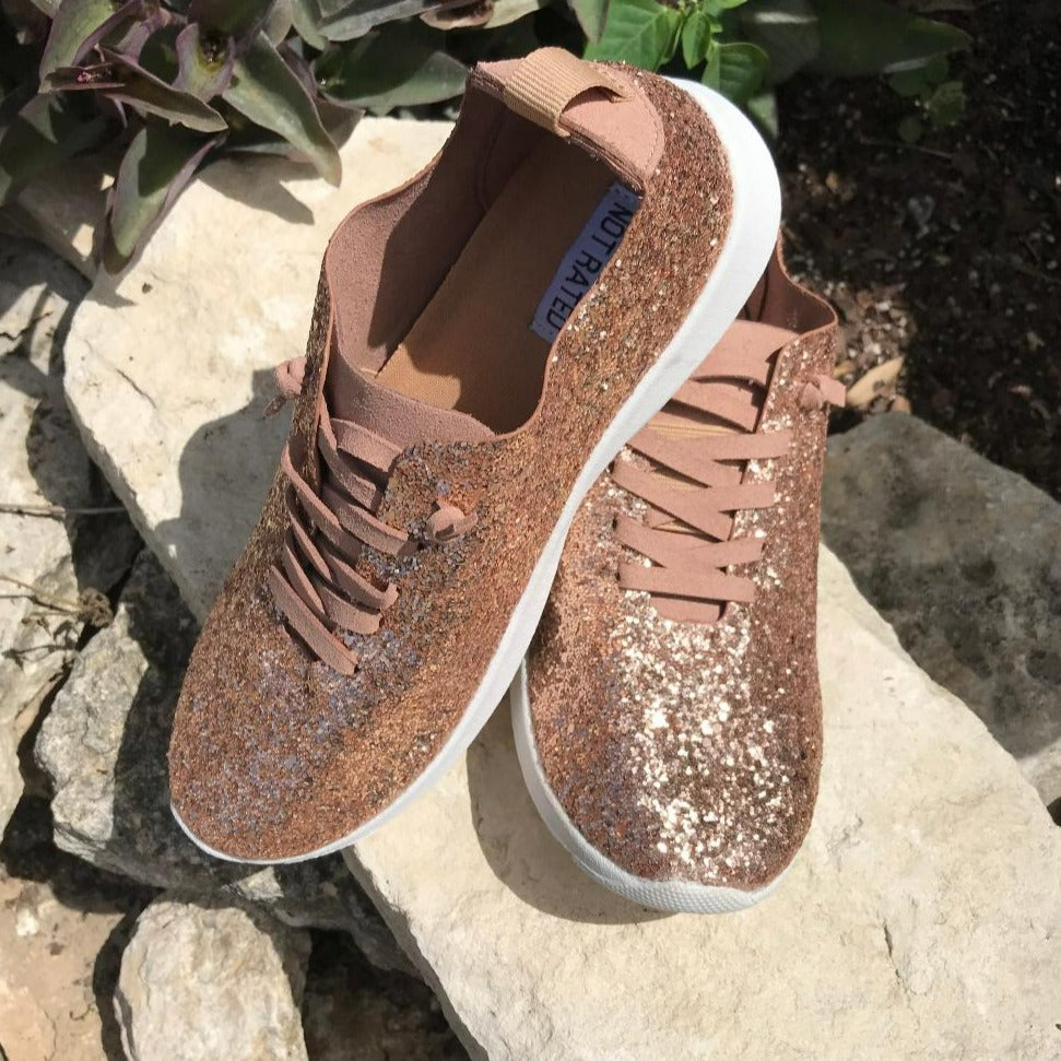 Rose Gold Glitter Mayo Easy Slip on Sneaker