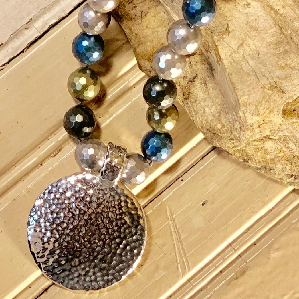 Sterling Multicolor Bead Necklace