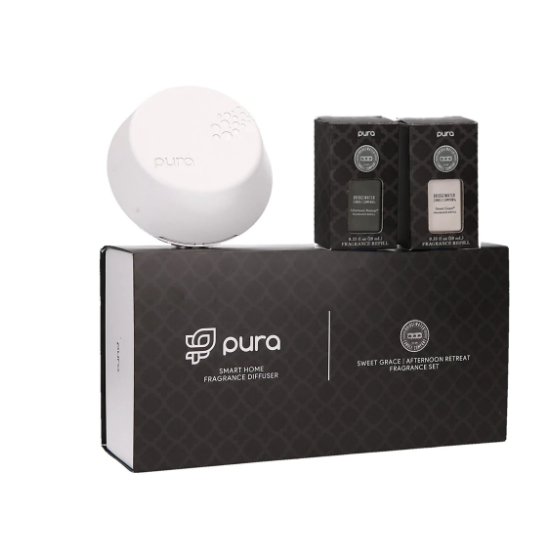 Pura + Bridgewater Smart Home Diffuser Set-Sweet Grace, Afternoon Retreat