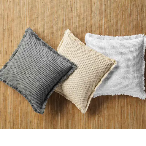 White Waffle Weave Throw Pillow