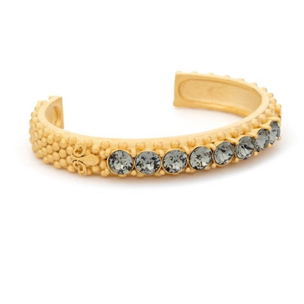 Black Diamond Austrian Crystal Gold Bangle
