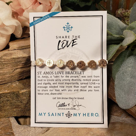 Share the Love - St. Amos Love Bracelet - White/Rose Gold