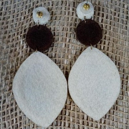 White Beaded “Up LV” Leopard Teardrop Earrings