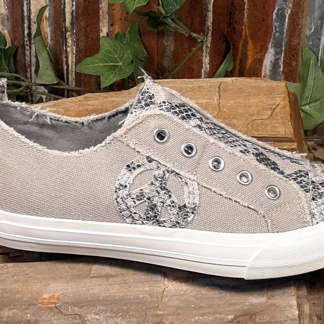 Absolute Grey Cream Slip on Sneakers