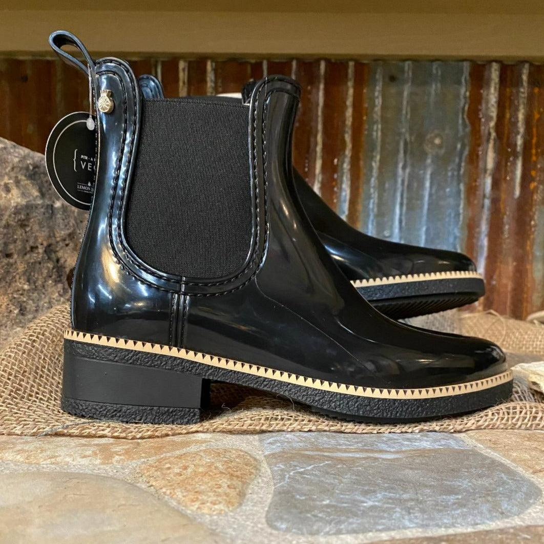 Black Gloss Rain Bootie