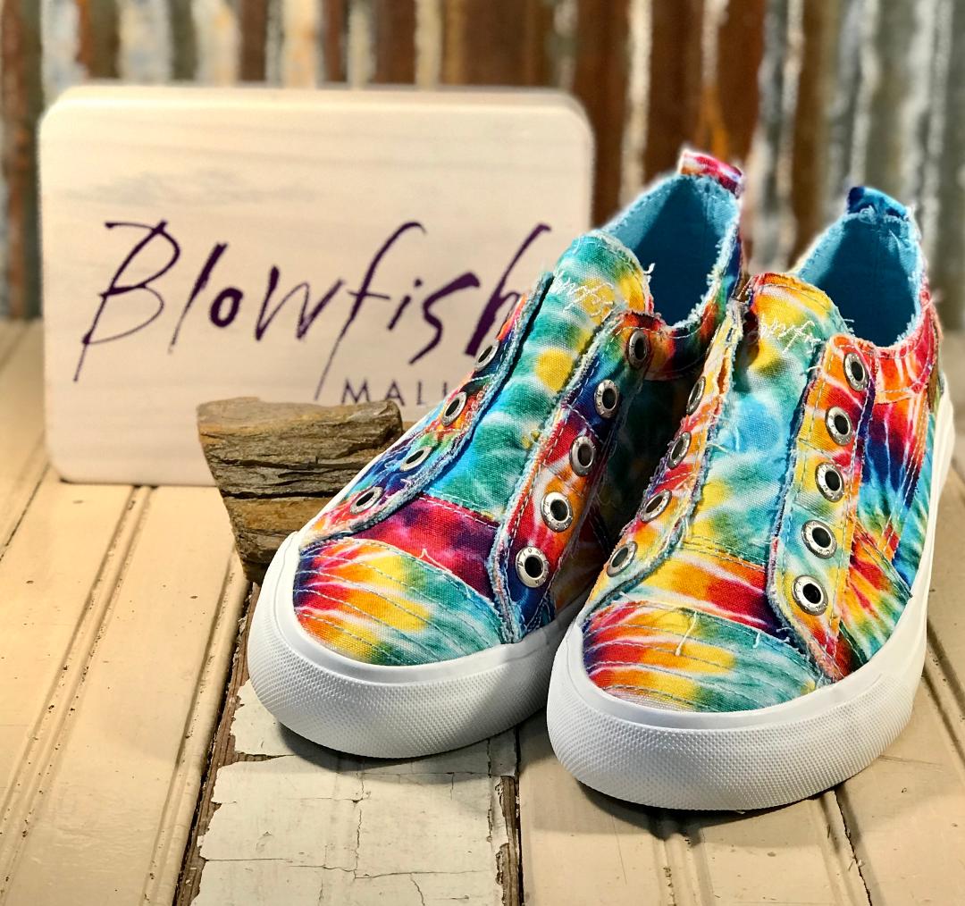 Play Rainbow Tie Dye Canvas Slip On Sneaker