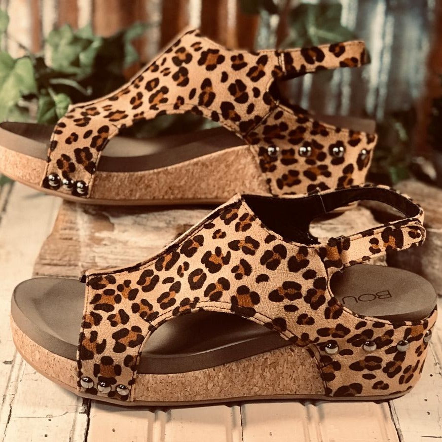 Volta Leopard Platform Wedge/Sandal