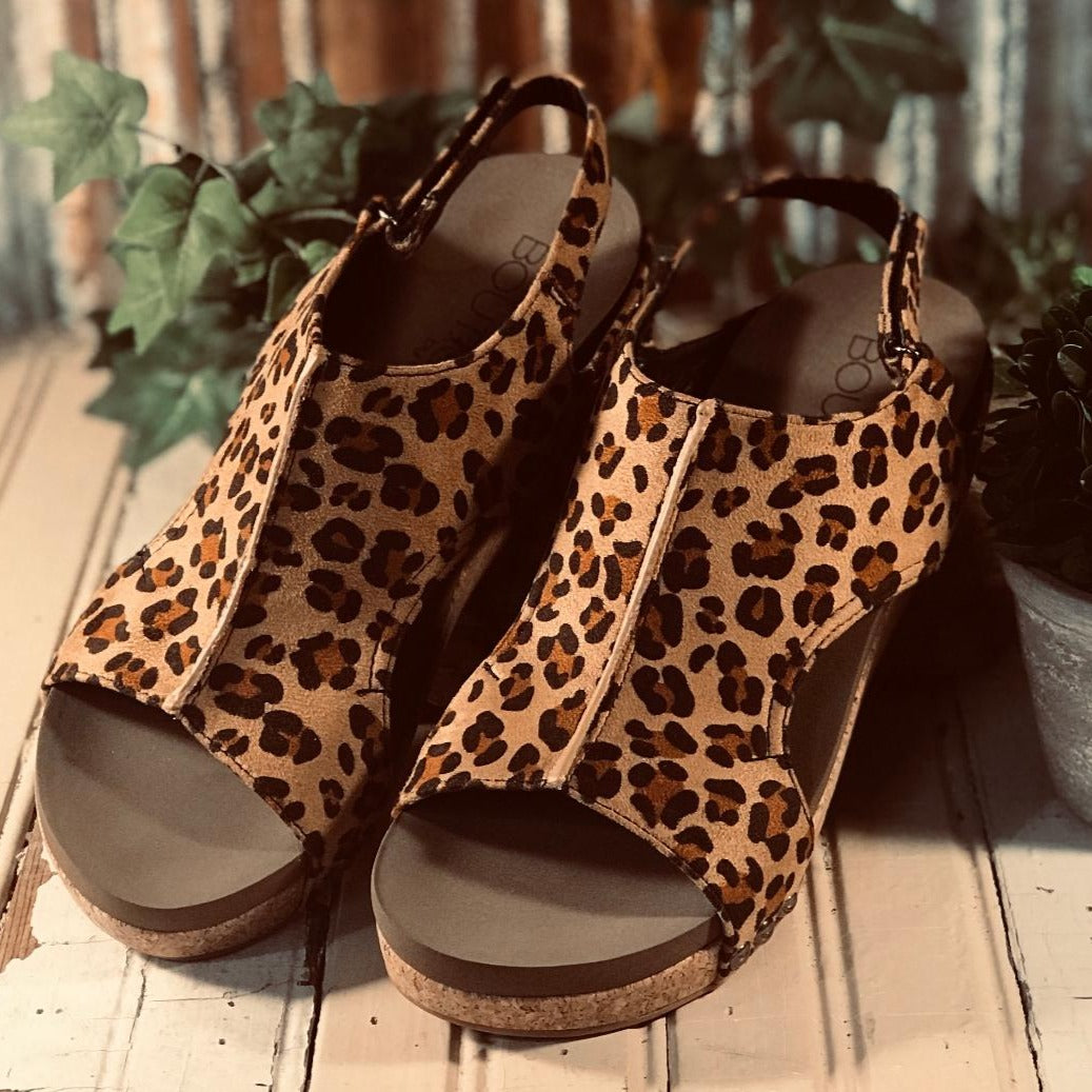 Volta Leopard Platform Wedge/Sandal