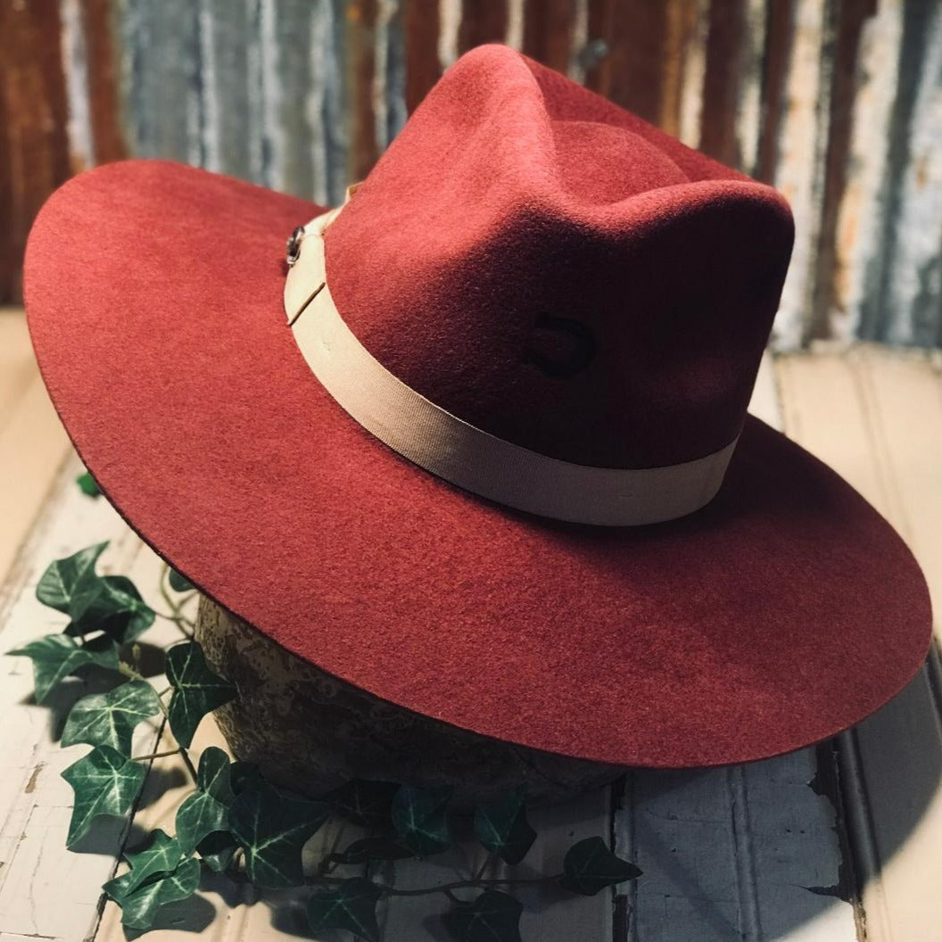 Burgundy Highway Charlie 1 Horse Felt Hat