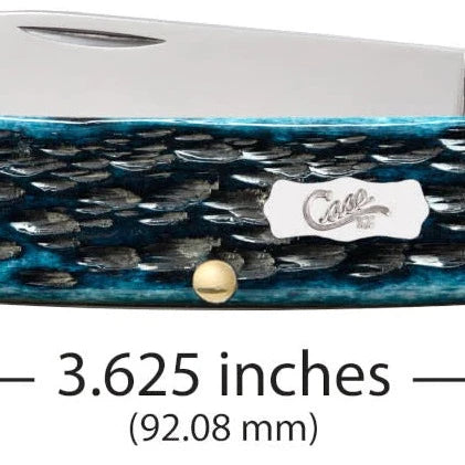 Peach Seed Jig Mediterranean Blue Bone Canoe Knife