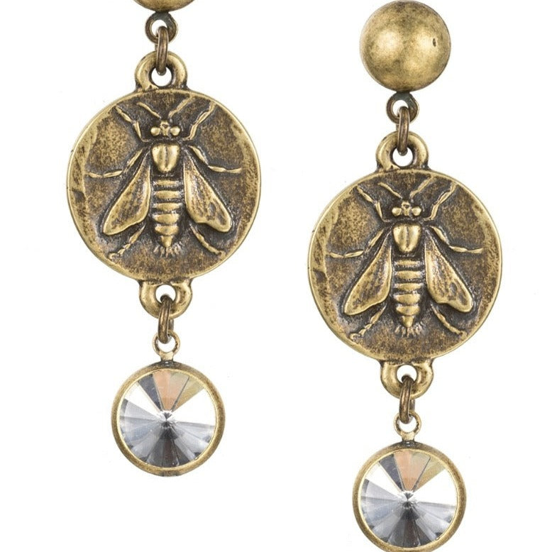 Mini Brass Abielle Medallion Earrings