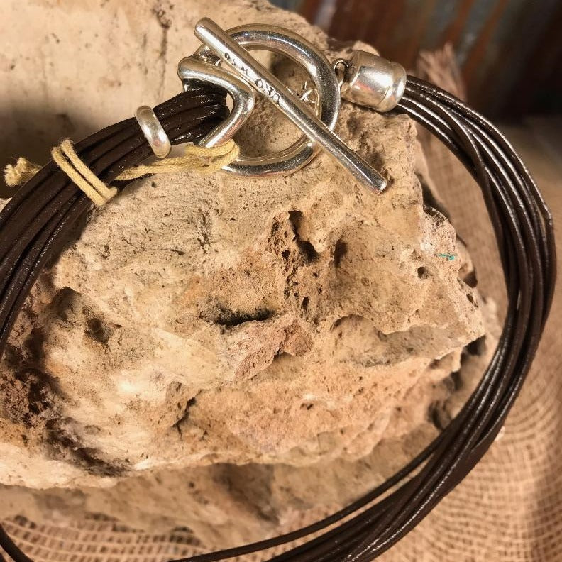 Meeting Point Necklace w/ Leather & Silver