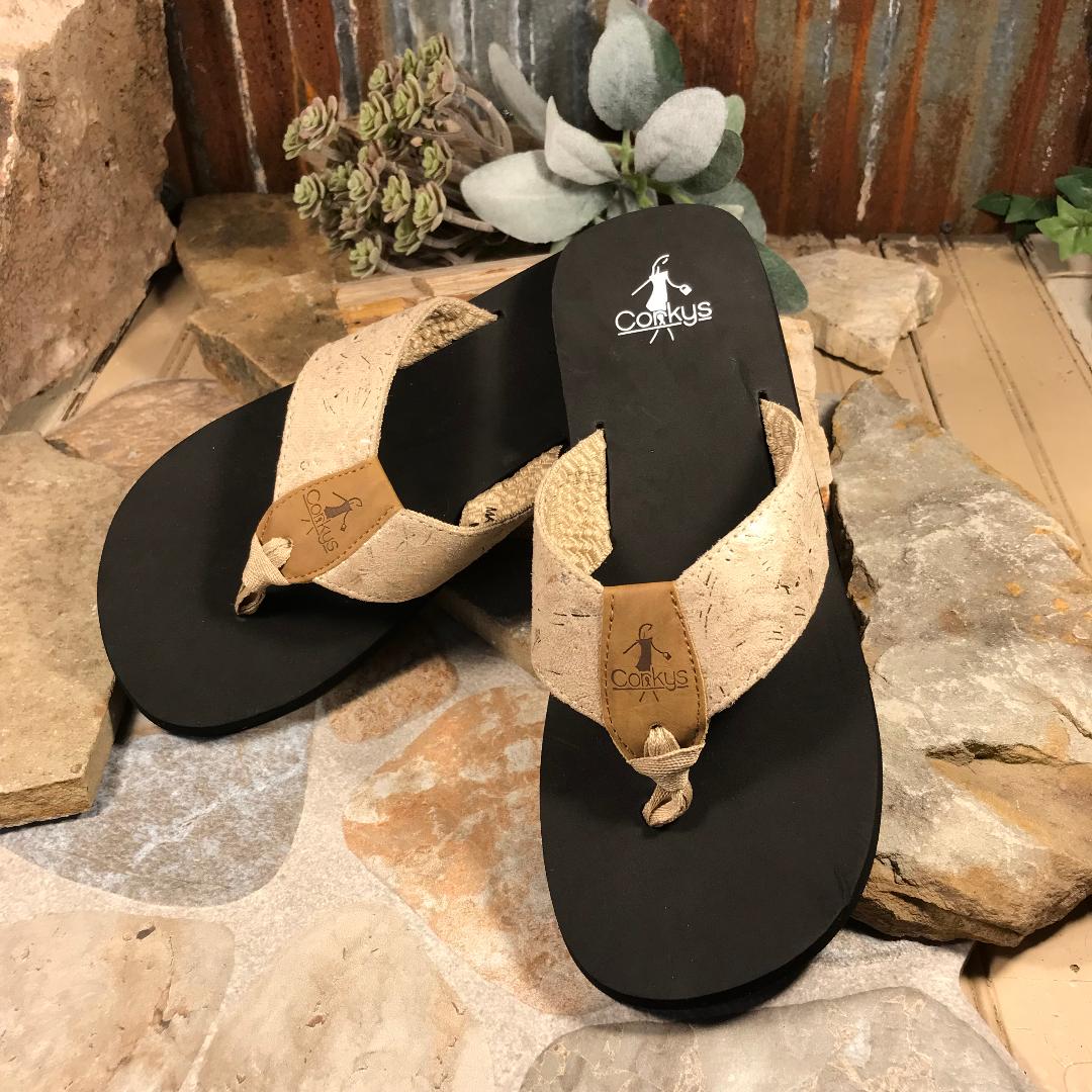 Shaded Gold Flip Flops