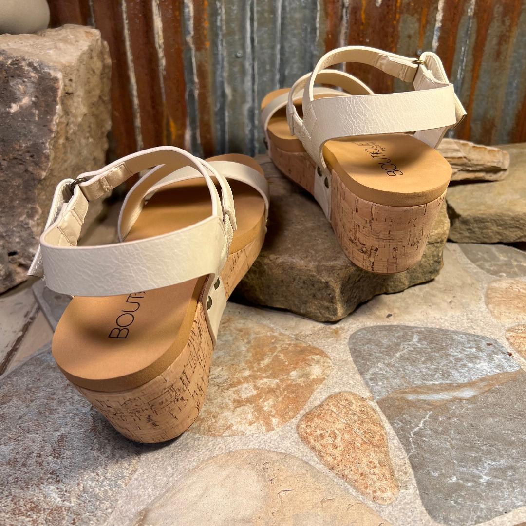 Spring Fling Cream Wedge/Sandal