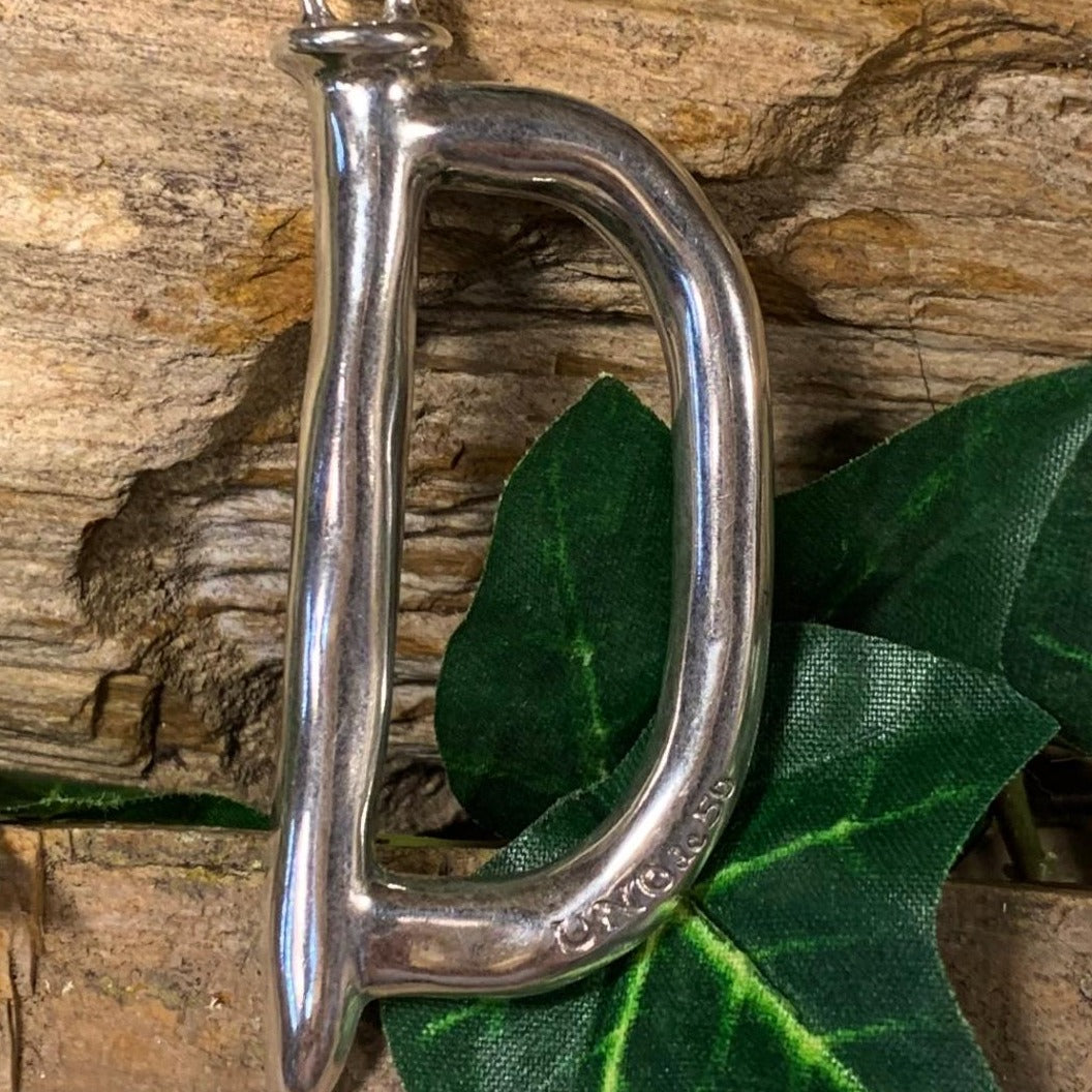 Letter Shaped Pendant in Silver inspired by the Iconic Nail