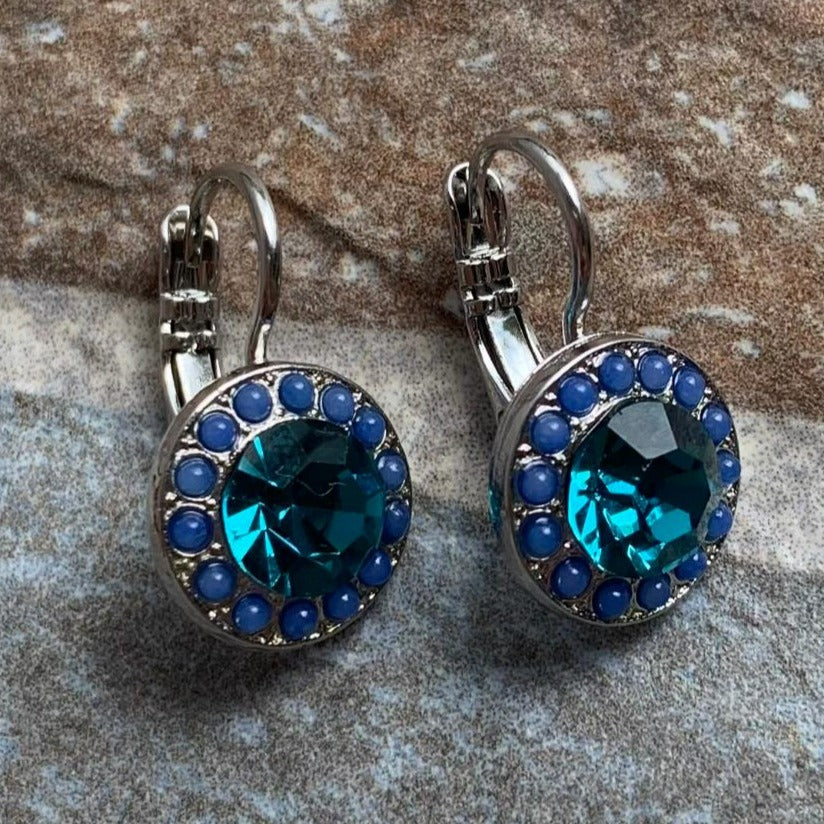 Pavé Leverback Earrings in "Sleepytime"
