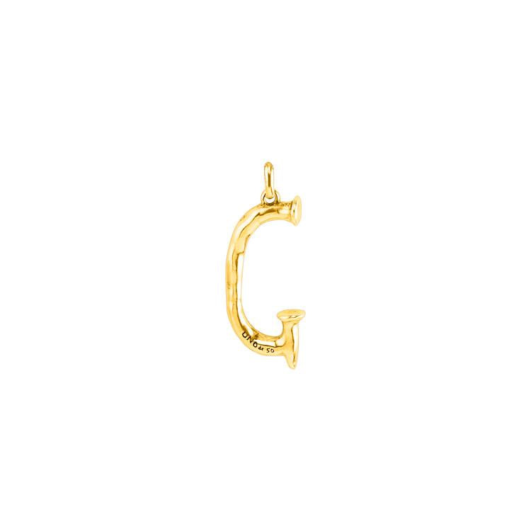 Letter Shaped Pendant in Gold inspired by the Iconic Nail