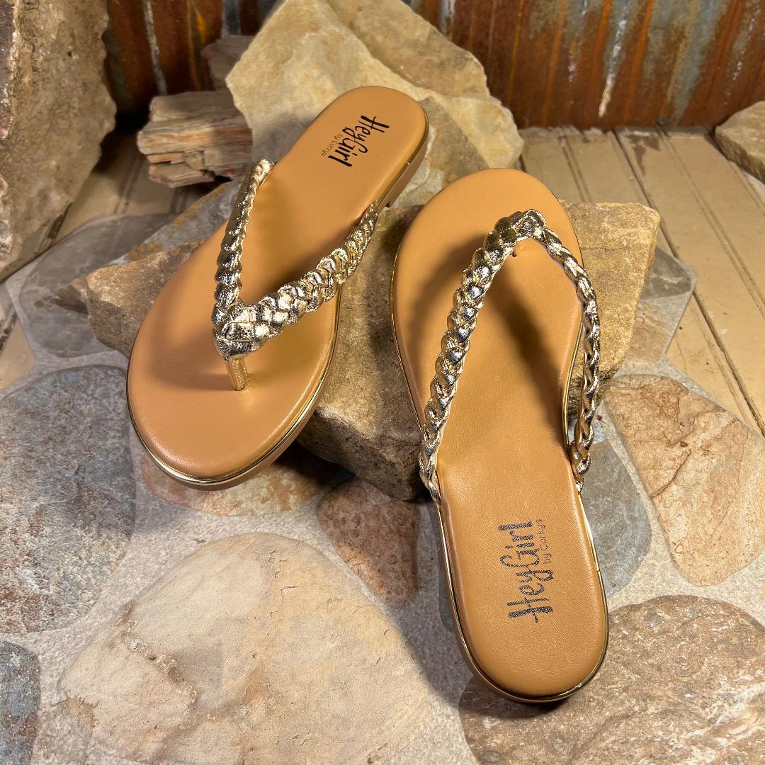 Gold Braided Pigtail Sandal