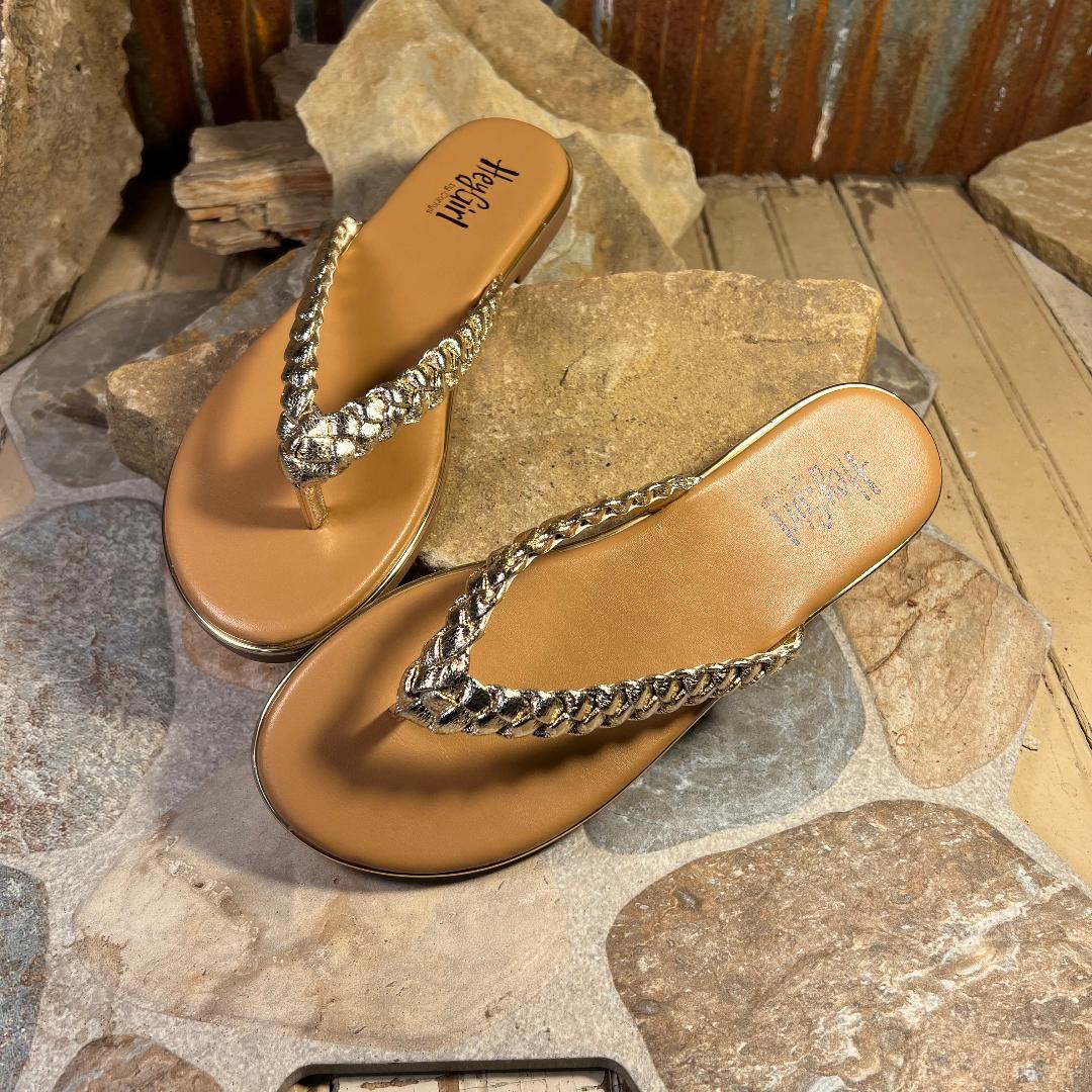 Gold Braided Pigtail Sandal