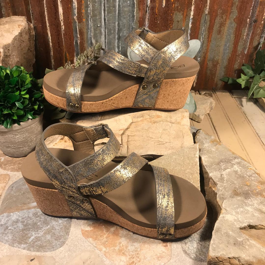 Spring Fling Gun Metal Wedge/Sandal