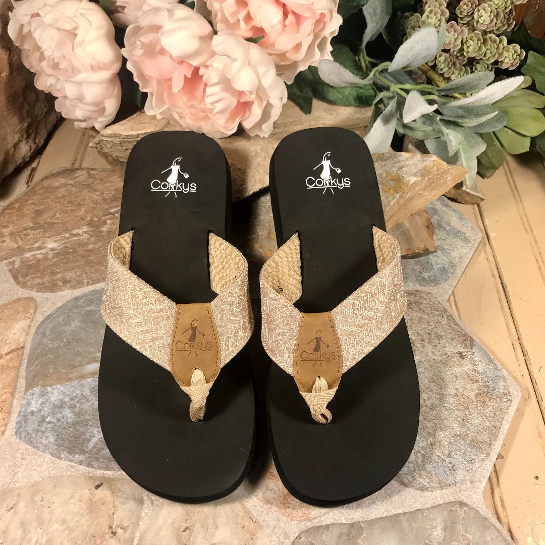 Sunsational Gold Weave Flip Flops