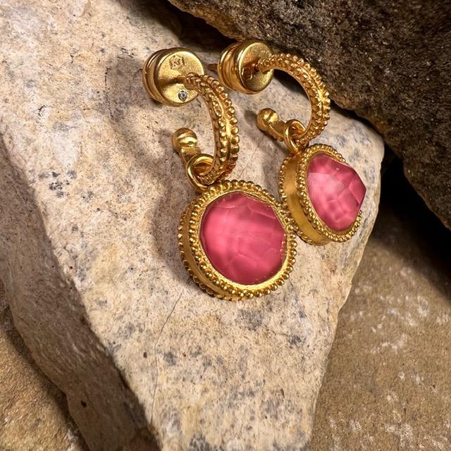 Fleur-de-Lis Hoop & Charm Reversible Earring