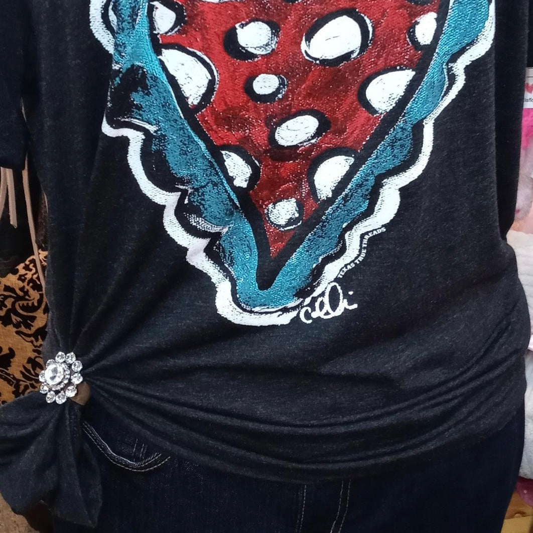 Crystal Leather Wild Rag Scarf/ Tee Shirt Slide