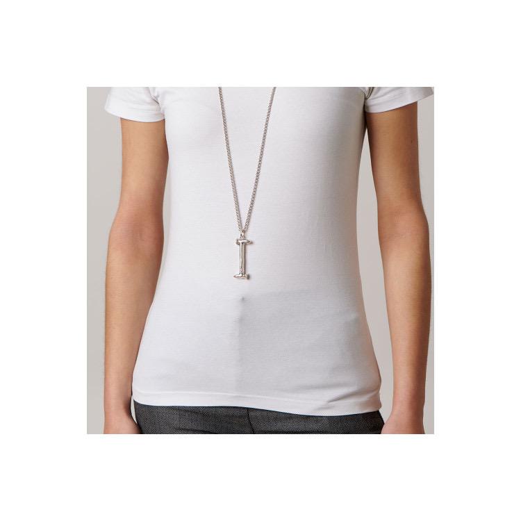 Letter Shaped Pendant in Silver inspired by the Iconic Nail