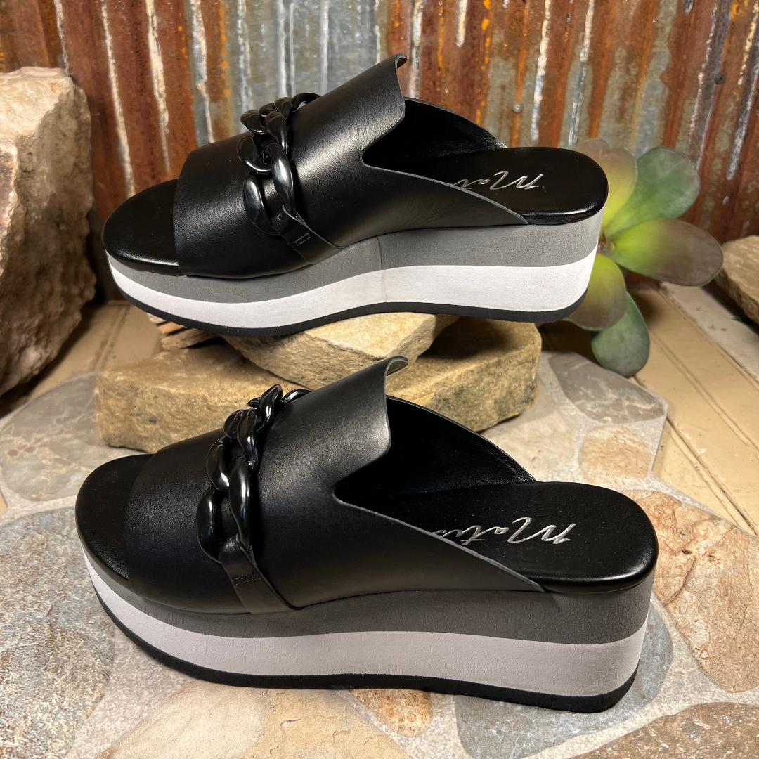 Black Jada Platform Slide Sandal