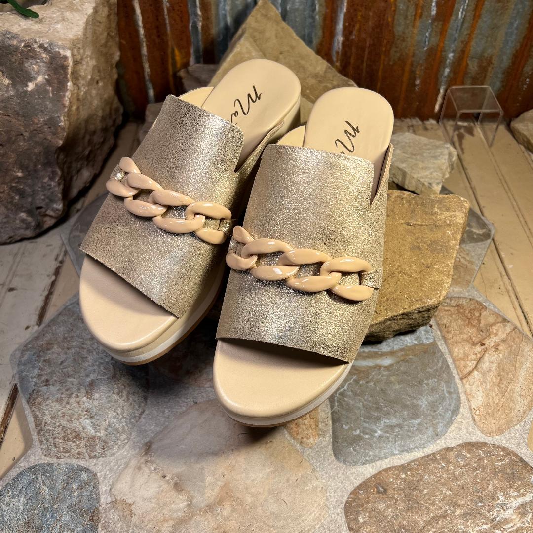 Gold Frost Jada Platform Slide Sandal
