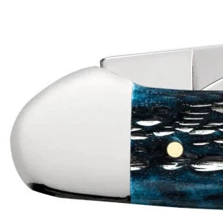 Peach Seed Jig Mediterranean Blue Bone Canoe Knife