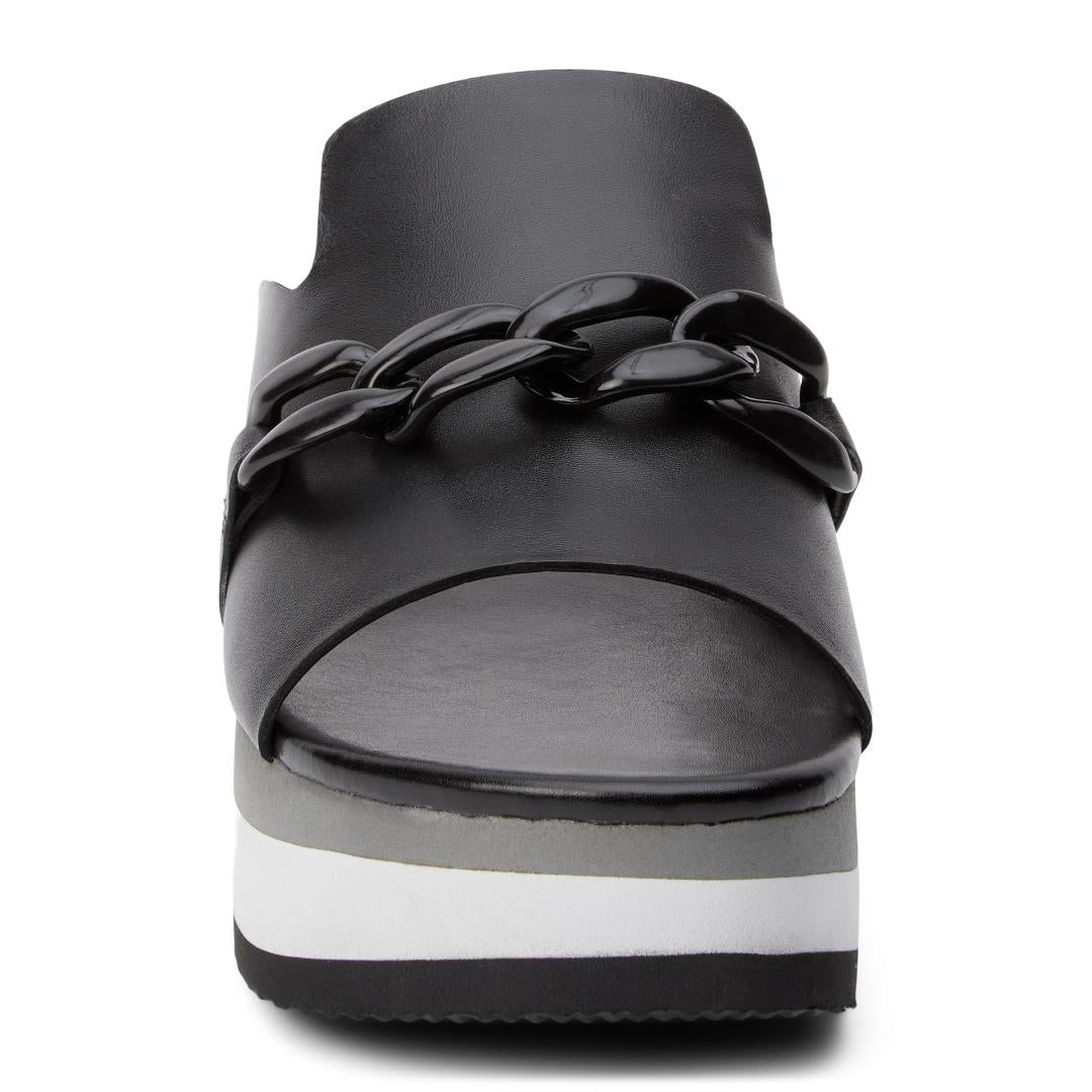 Black Jada Platform Slide Sandal