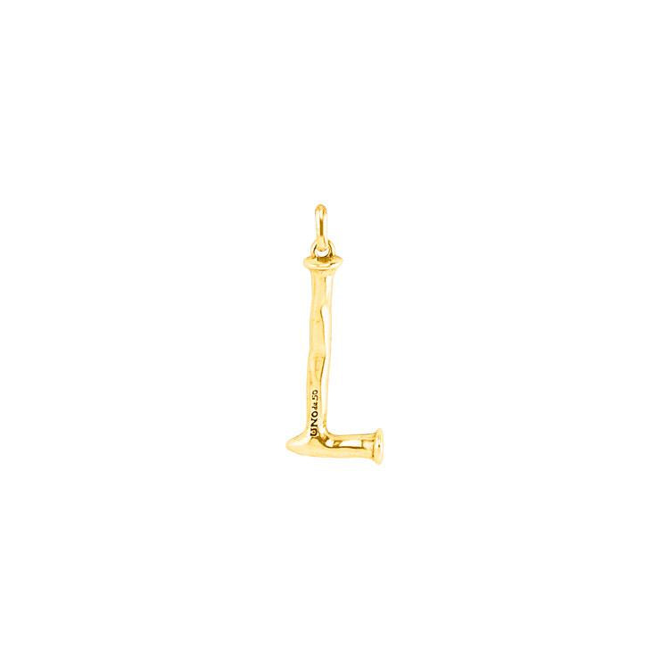 Letter Shaped Pendant in Gold inspired by the Iconic Nail
