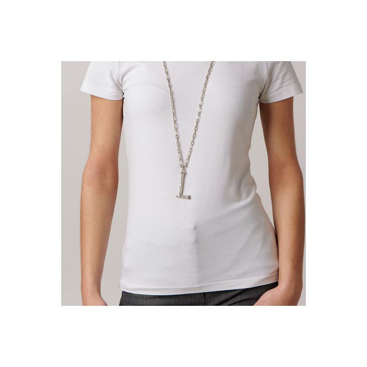 Letter Shaped Pendant in Silver inspired by the Iconic Nail