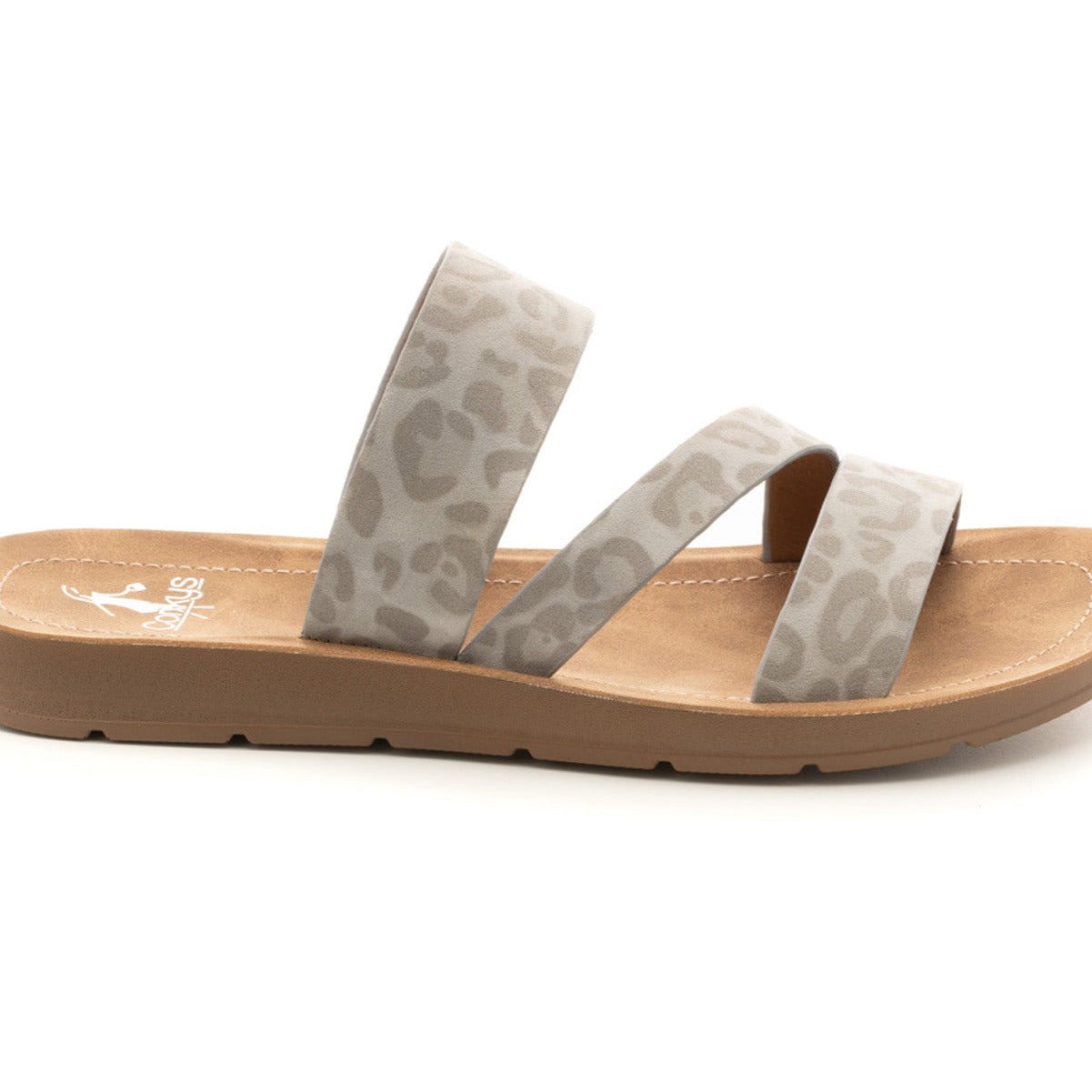 Grey LYDIA Leopard Slide/Sandal