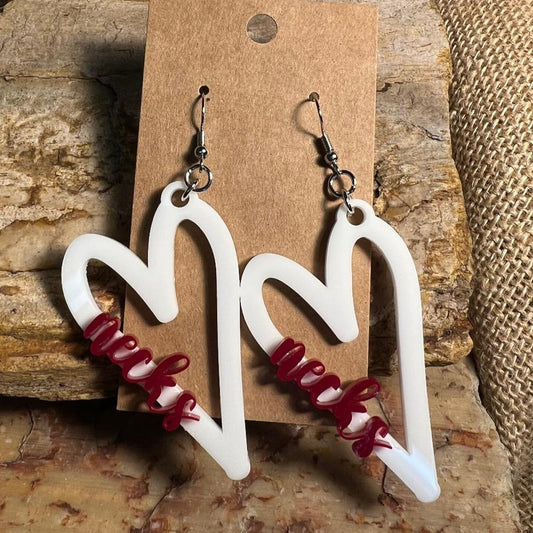 Necks Dangle Heart Acrylic Earrings