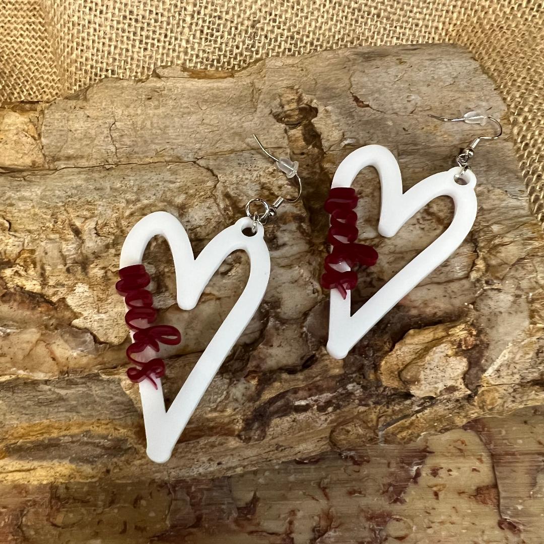 Necks Dangle Heart Acrylic Earrings