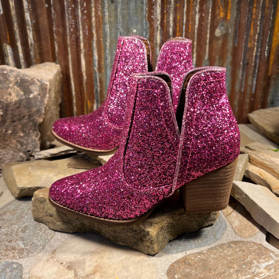 Fiera Pink Glittery Booties