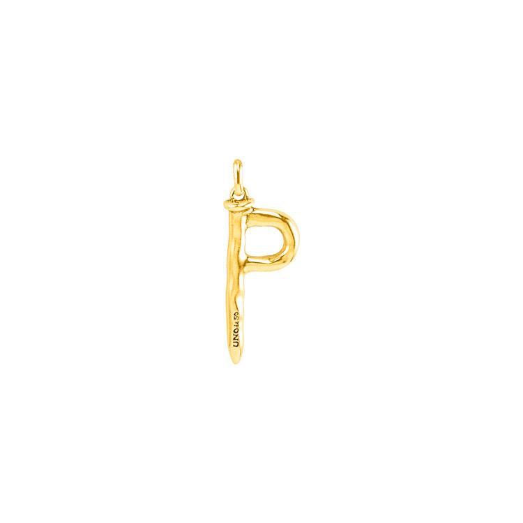 Letter Shaped Pendant in Gold inspired by the Iconic Nail