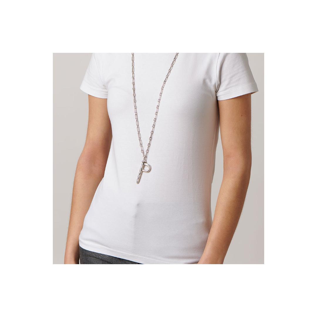 Letter Shaped Pendant in Silver inspired by the Iconic Nail