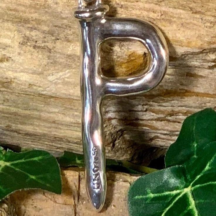 Letter Shaped Pendant in Silver inspired by the Iconic Nail