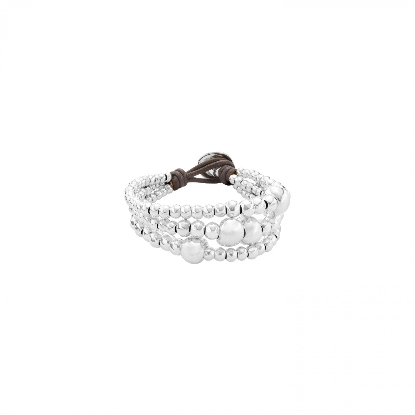 Clad 3 Silver Beaded Straps